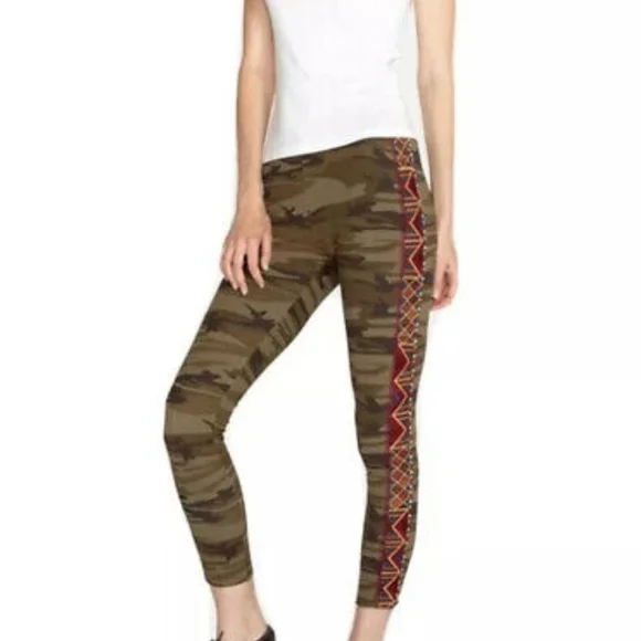 Johnny Was Marjan Camo Embroidered Leggins Size XS - Picture 1 of 12